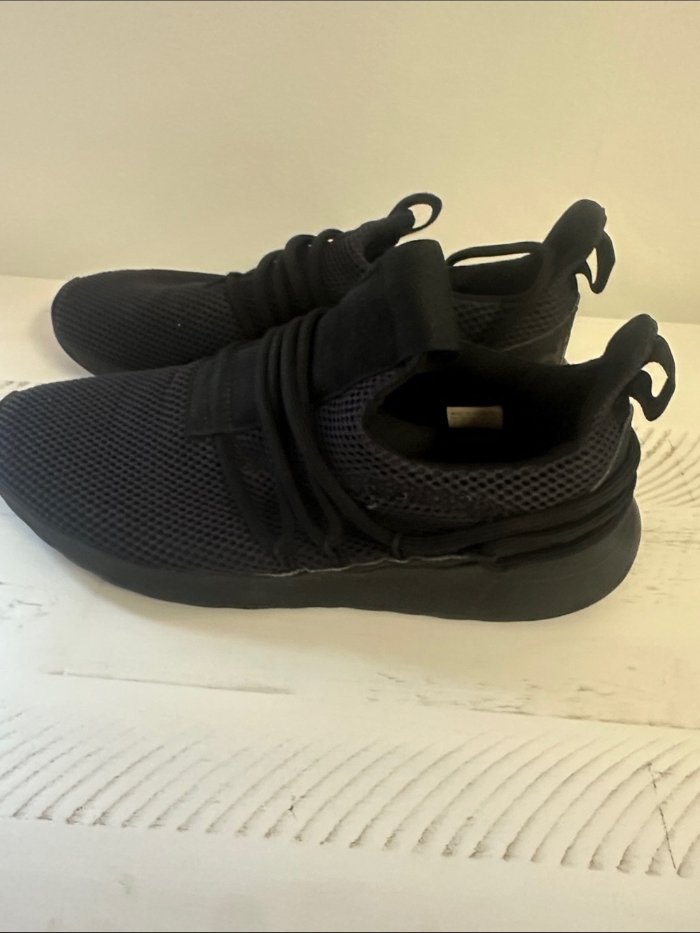 adidas Men's All-Black Knit Slip-On Sneakers